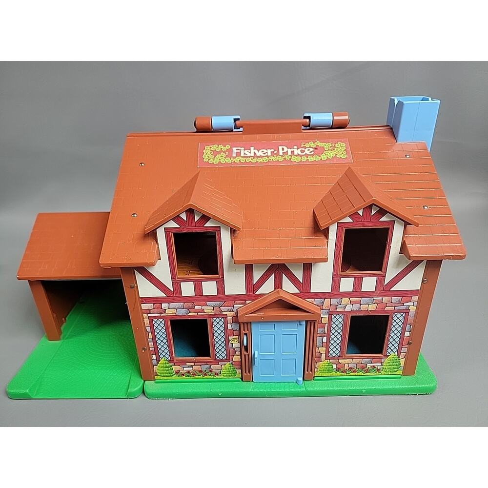 Fisher-Price Little People Play Family House 952 Brown TUDOR Vintage 1969-1980 - Picture 6 of 13